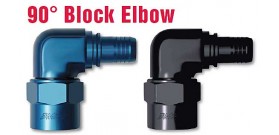90° Block Elbow Hose Ends - AN Female - ProGold